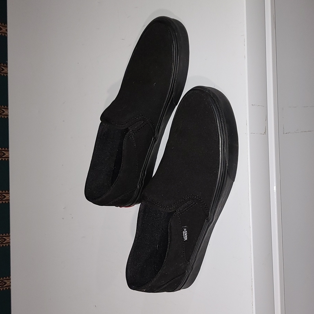 Black Slip-On Vans Women's 9
